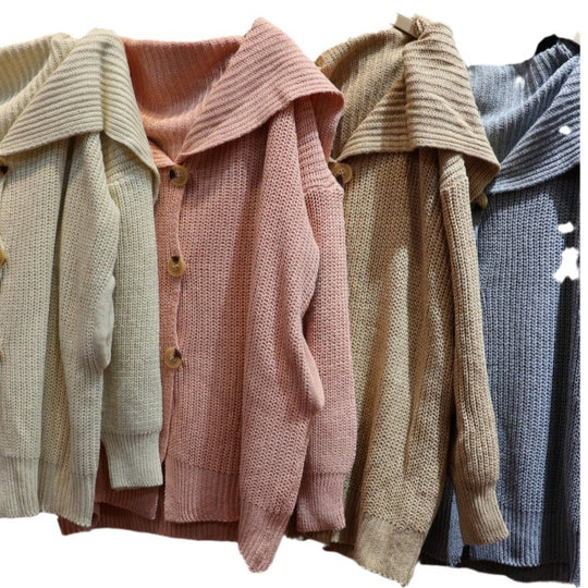 Damen Strickjacke mit Kapuze und großen Taschen Heidi-Mode