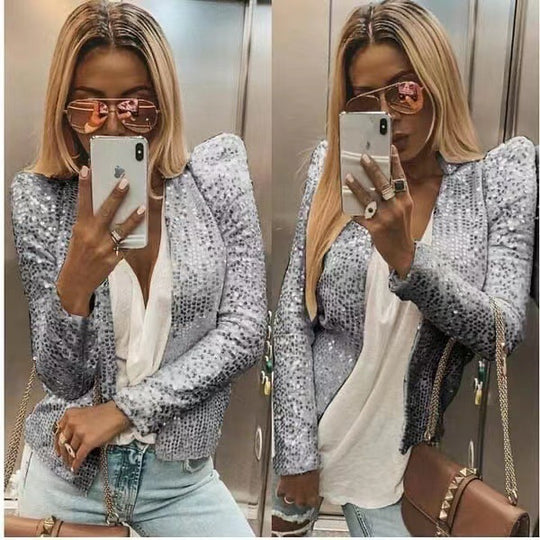 Damen Strickjacke mit Glitzereffekt – Heidi-Mode