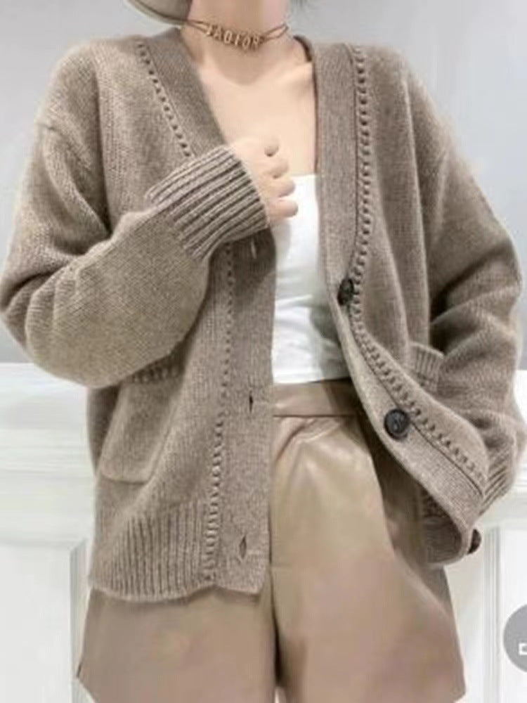 Damen Strickjacke im lässigen Oversized-Stil Heidi-Mode