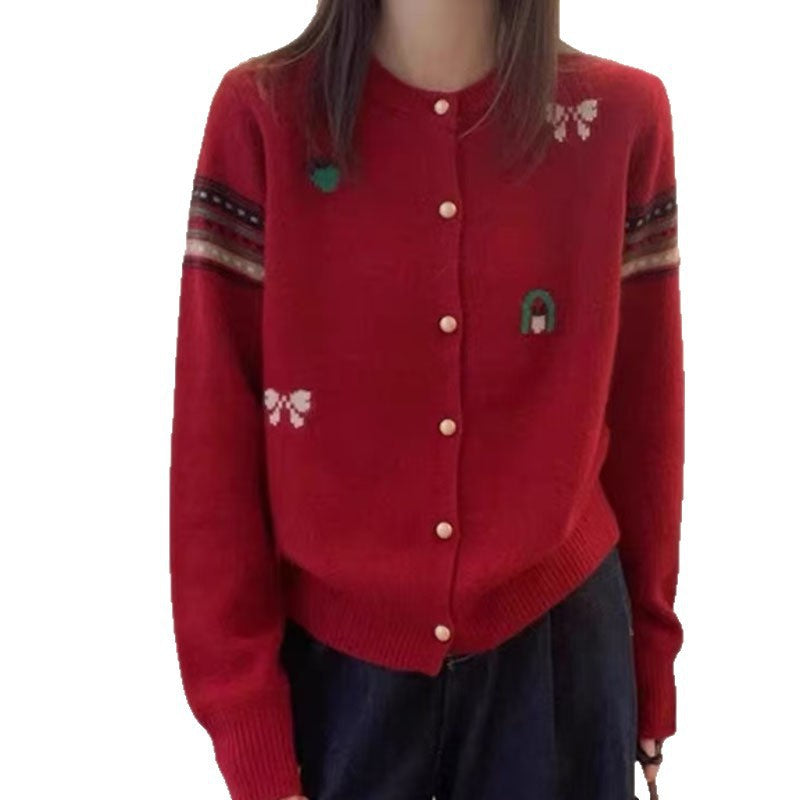 Damen Strickjacke mit eleganten Applikationen und Knopfdetails Heidi-Mode