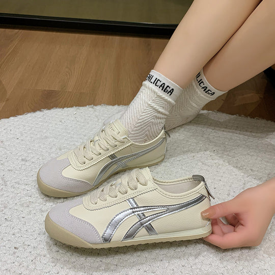 Damen Sportliche Sneakers im Retro-Design mit kontrastierenden Farbakzenten Heidi-Mode