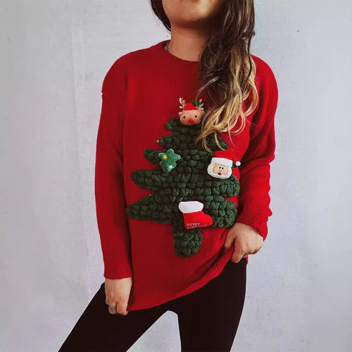 Damen Weihnachts-Pullover mit festlichem 3D-Motiv und weichem Strick Heidi-Mode