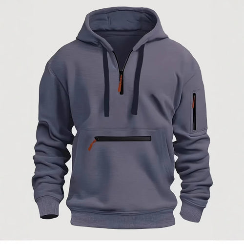 Herren Kapuzenpullover mit eleganten Reißverschlussdetails und praktischen Taschen Heidi-Mode