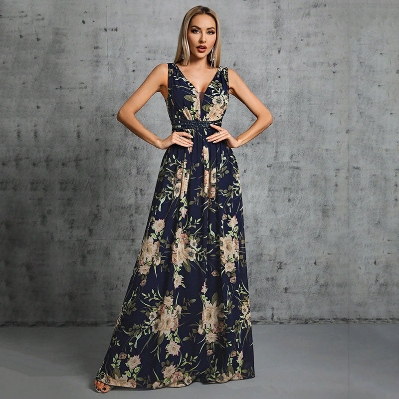 Heidi-Mode | Abendkleid Sexy Tiefer V-Ausschnitt Rückenfrei Anmutig Formell Kleid Cocktail Party Prom Formell Kleid