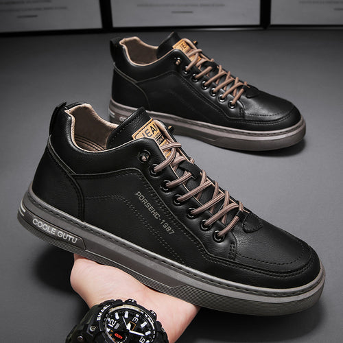 Damen High-Top Casual Leder Sneaker mit verstärktem Knöchelschutz Heidi-Mode