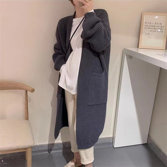 Damen Strickcardigan mit lockerer Silhouette und tiefen Taschen Heidi-Mode