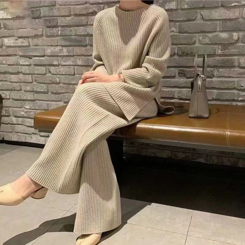 Damen Strickensemble mit weitem Schnitt und elegantem Design Heidi-Mode