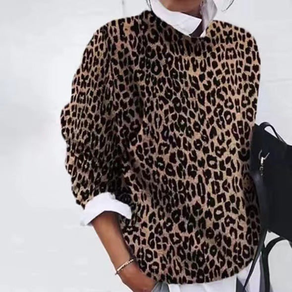 Heidi-Mode | Sweater Tiered Tier Animal Print Bold Knit Statement