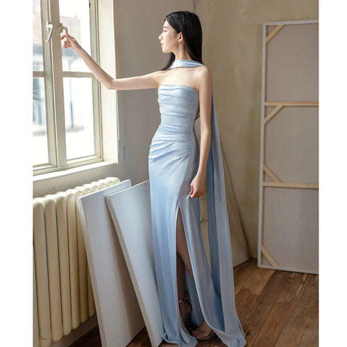 Heidi-Mode | Damen Strapless Maxi Abendkleid figurbetont & elegant