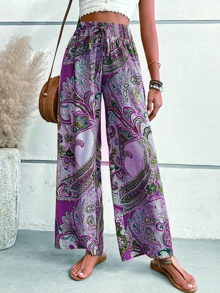 Damen Weite Hosen mit Paisleydruck Heidi-Mode