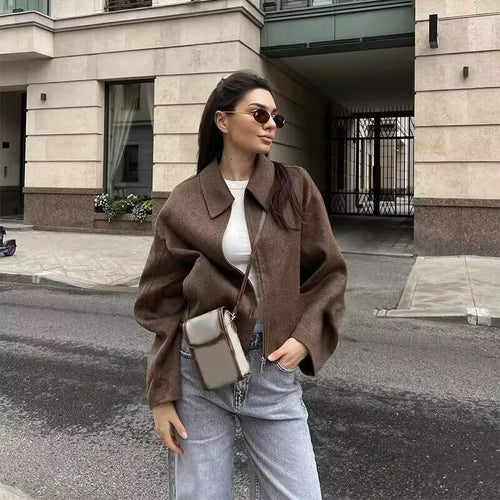 Damen Übergangsjacke mit Stehkragen und modernem Reißverschluss Heidi-Mode