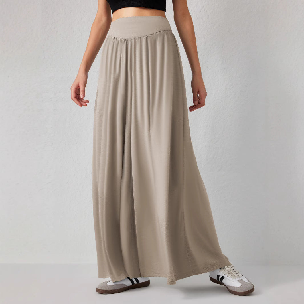 Damen weite Jersey-Hose mit hohem Bund Heidi-Mode