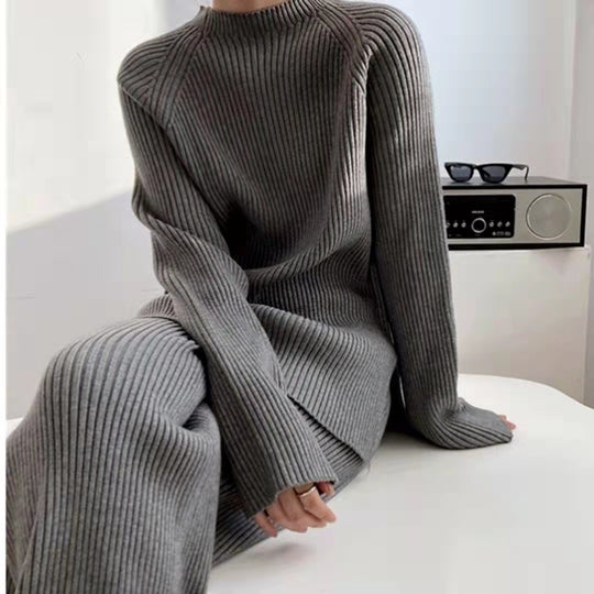 Damen Strickensemble mit weitem Schnitt und elegantem Design Heidi-Mode