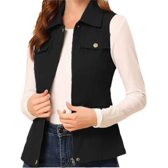 Damen stylische Weste mit praktischen Taschen Heidi-Mode