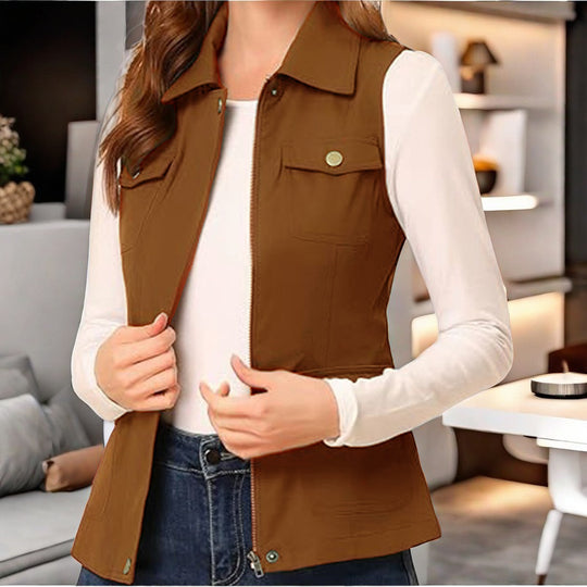 Damen stylische Weste mit praktischen Taschen Heidi-Mode