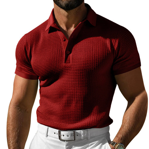 Herren Poloshirt mit strukturierter Textur Heidi-Mode