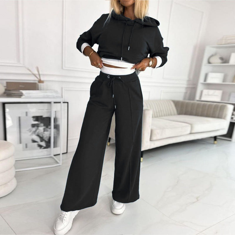 Damen Sportliches Lounge-Set mit weitem Schnitt und Kapuze Heidi-Mode