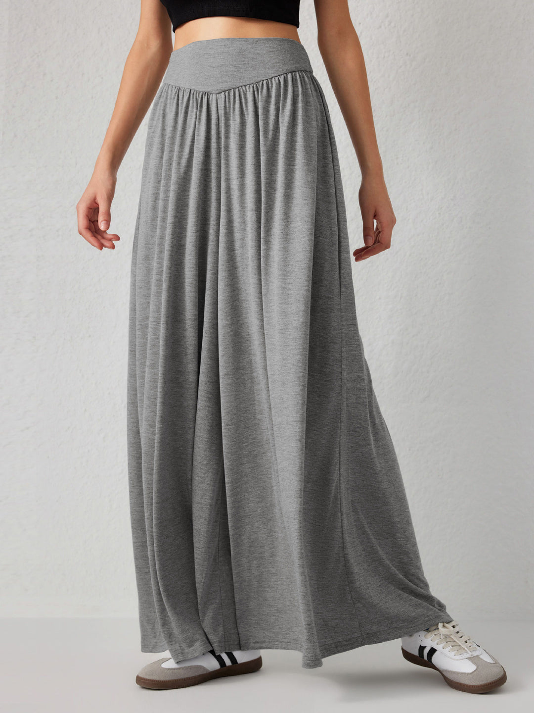 Damen weite Jersey-Hose mit hohem Bund Heidi-Mode