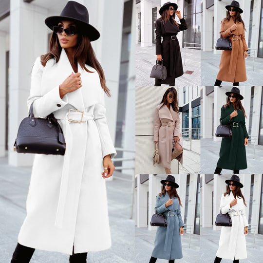 Damen eleganter Trenchcoat mit Gürtel und hochwertiger Verarbeitung Heidi-Mode