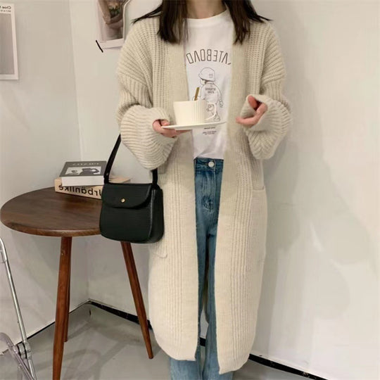 Damen Strickcardigan mit lockerer Silhouette und tiefen Taschen Heidi-Mode