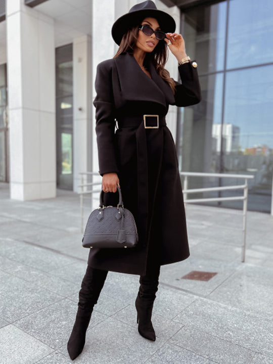 Damen eleganter Trenchcoat mit Gürtel und hochwertiger Verarbeitung Heidi-Mode