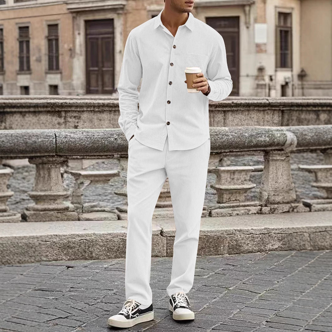 Herren elegantes Freizeitanzug mit stilvollem Hemd und bequemer Hose Heidi-Mode