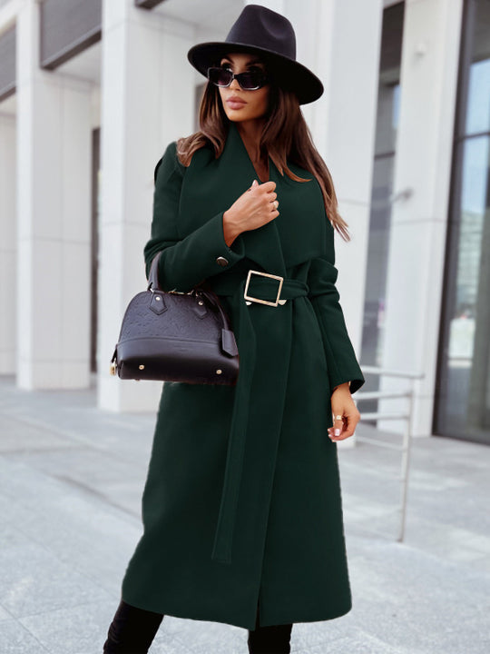 Damen eleganter Trenchcoat mit Gürtel und hochwertiger Verarbeitung Heidi-Mode