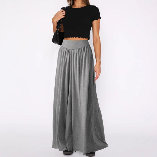 Damen weite Jersey-Hose mit hohem Bund Heidi-Mode