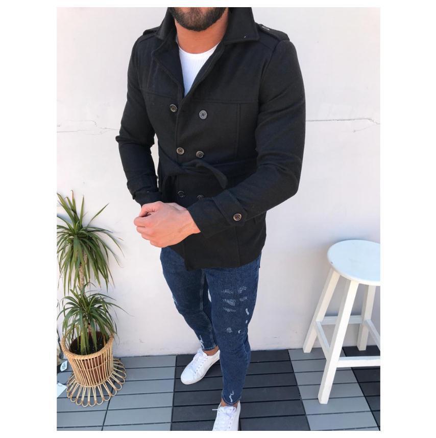 Herren Mantel mit doppelter Knopfreihe Heidi-Mode
