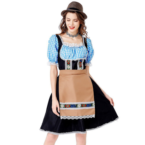 Damen Trachtenkleid mit liebevoll gestalteten Details und elegantem Schürzenüberzug Heidi