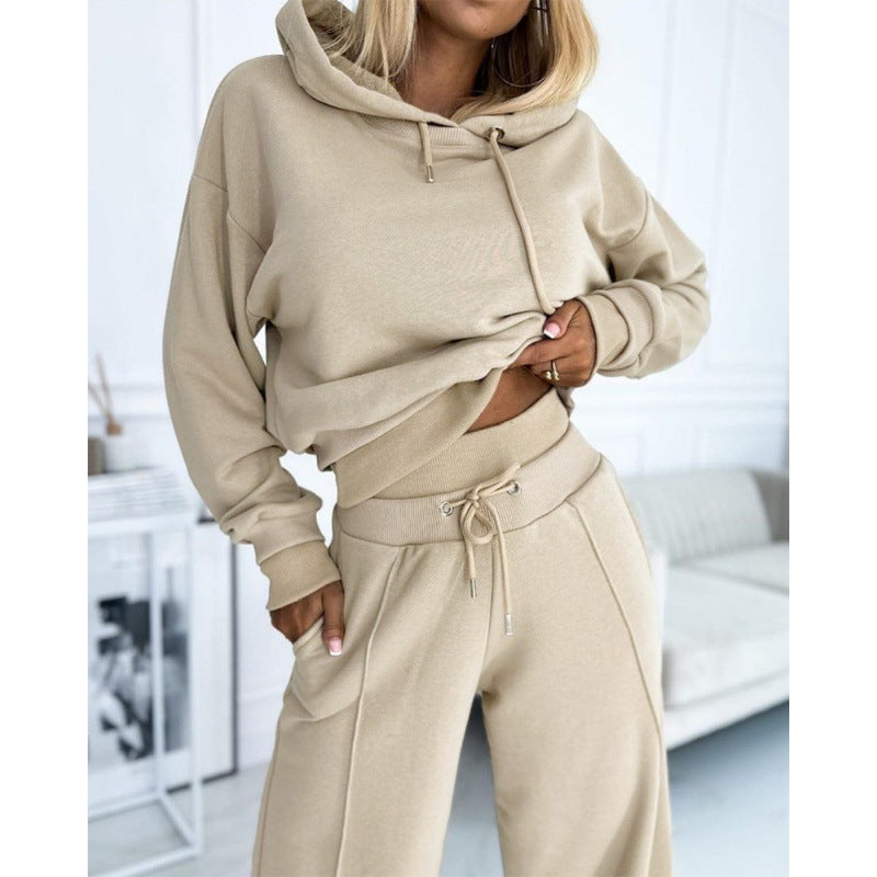 Damen Sportliches Lounge-Set mit weitem Schnitt und Kapuze Heidi-Mode