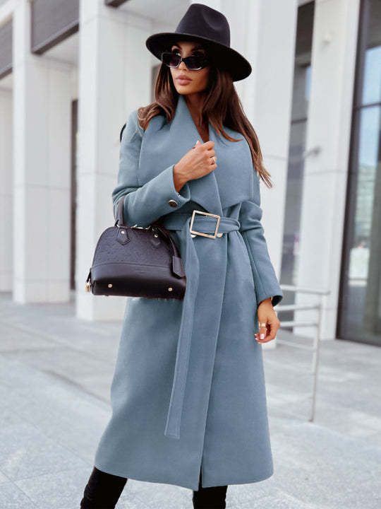 Damen eleganter Trenchcoat mit Gürtel und hochwertiger Verarbeitung Heidi-Mode