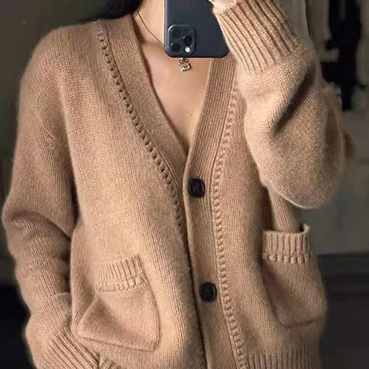 Damen Strickjacke im lässigen Oversized-Stil Heidi-Mode