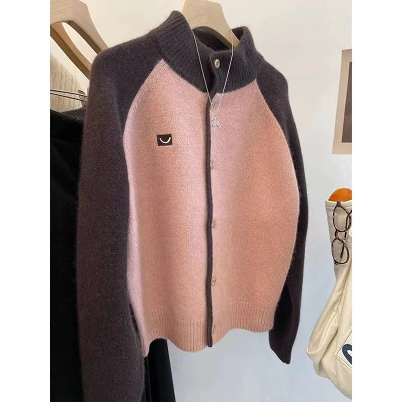 Damen Strickcardigan mit elegantem Kragen und Knopfdetails Heidi-Mode