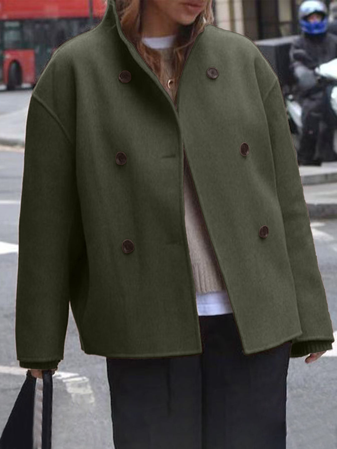 Trendige Oversize-Jacke mit Knopfverschluss