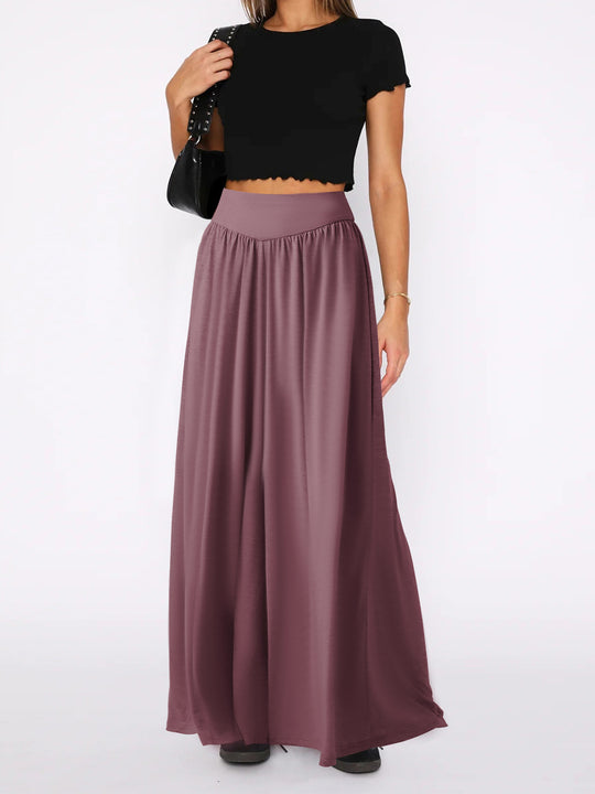 Damen weite Jersey-Hose mit hohem Bund Heidi-Mode