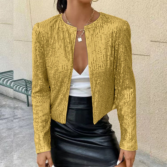 Damen Strickjacke mit Glitzereffekt – Heidi-Mode