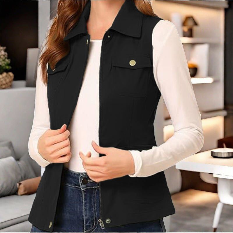 Damen stylische Weste mit praktischen Taschen Heidi-Mode