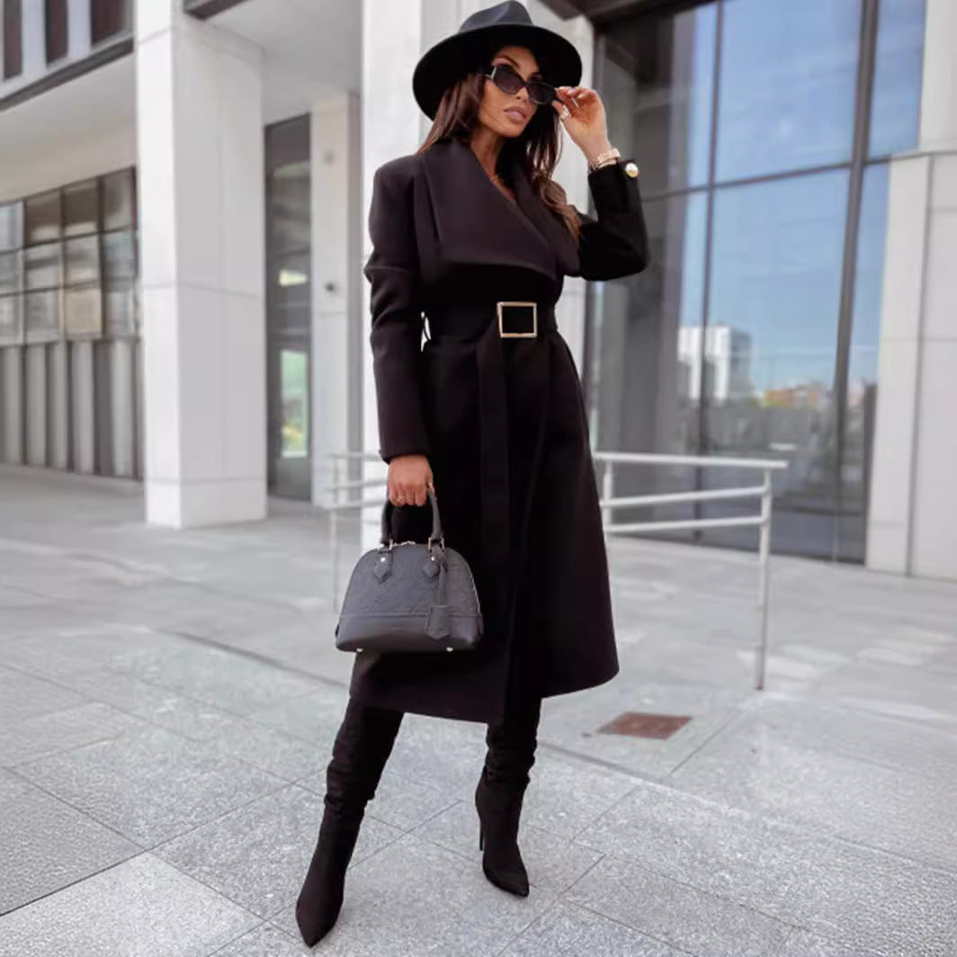 Damen eleganter Trenchcoat mit Gürtel und hochwertiger Verarbeitung Heidi-Mode