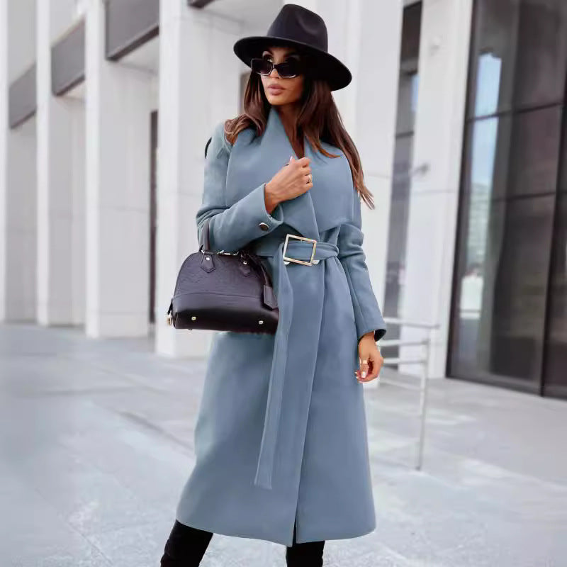 Damen eleganter Trenchcoat mit Gürtel und hochwertiger Verarbeitung Heidi-Mode