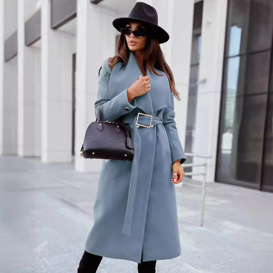 Damen eleganter Trenchcoat mit Gürtel und hochwertiger Verarbeitung Heidi-Mode