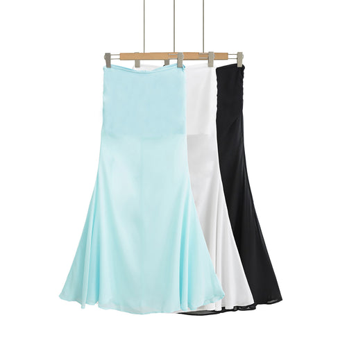 Damen Eleganter Maxi-Rock mit fließendem Schnitt und zarter Textur Heidi-Mode