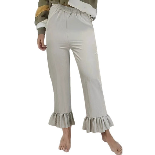 Damen Flauschige Culotte mit Volantabschluss Heidi-Mode