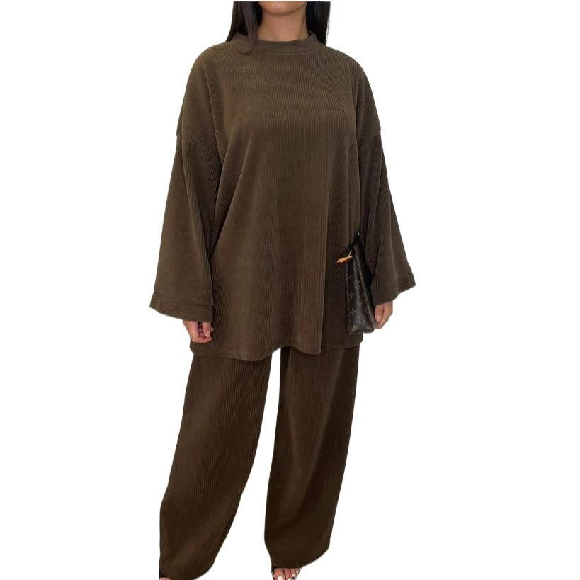 Damen Bequemes und stylisches Lounge-Set aus Rippstrick Heidi-Mode