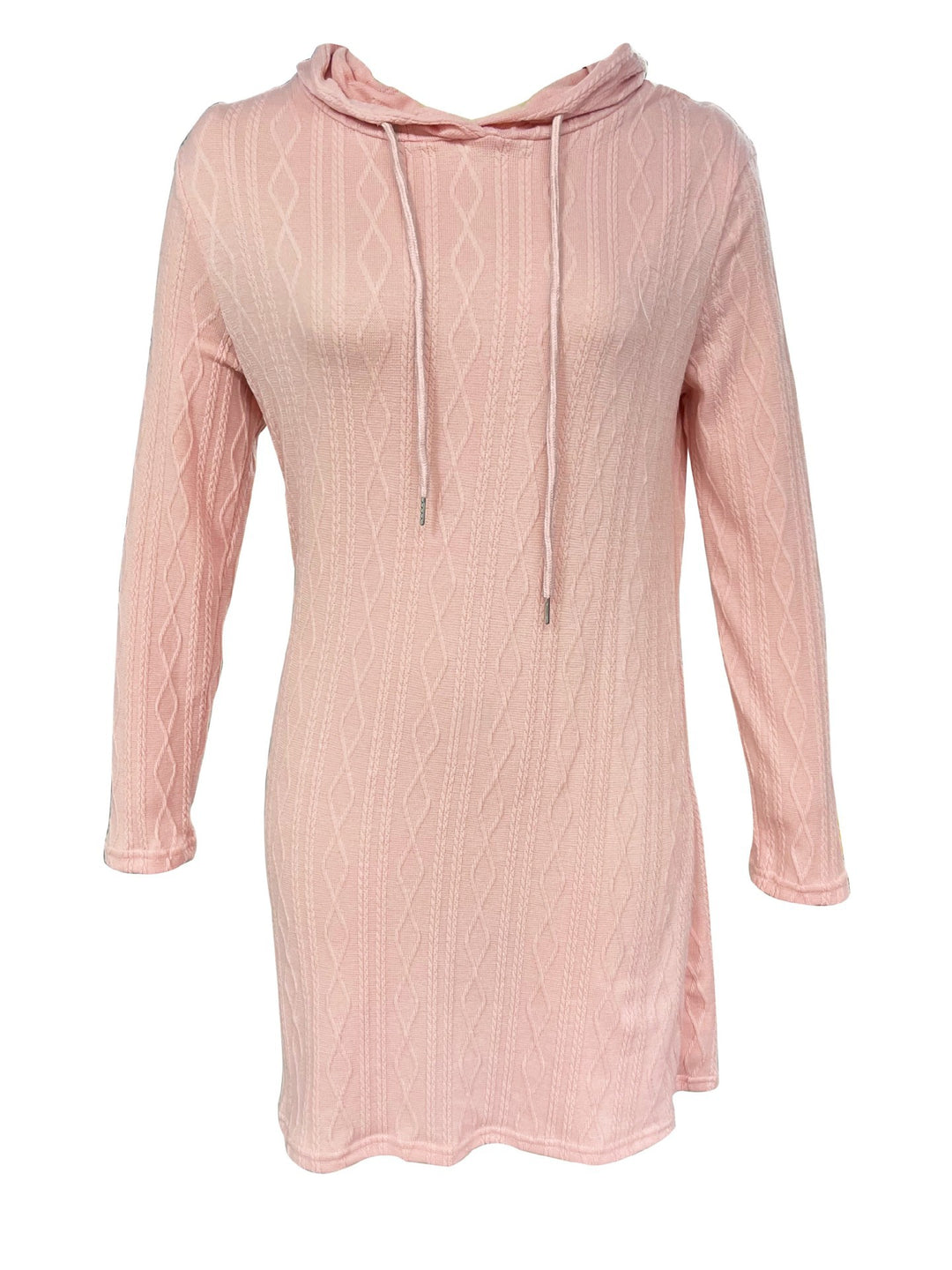 Damen Kapuzenkleid mit strukturiertem Strickmuster und lässigem Schnitt Heidi-Mode