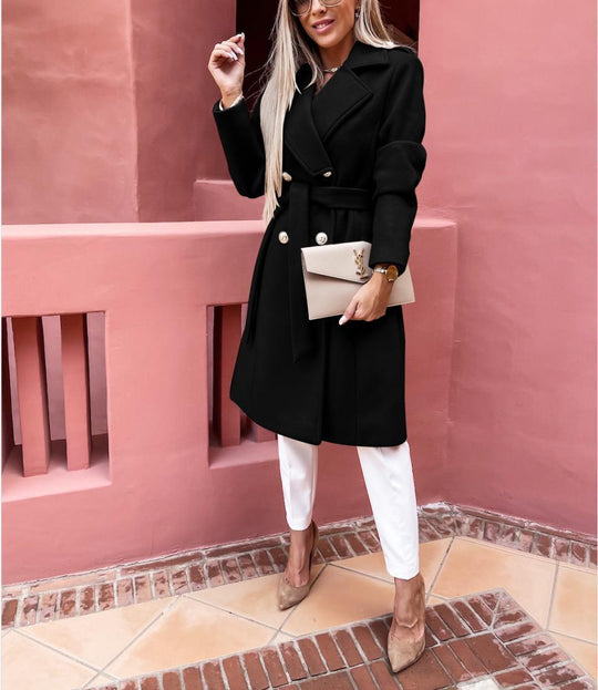 Damen Eleganter Trenchcoat mit tailliertem Schnitt und praktischen Taschen Heidi-Mode