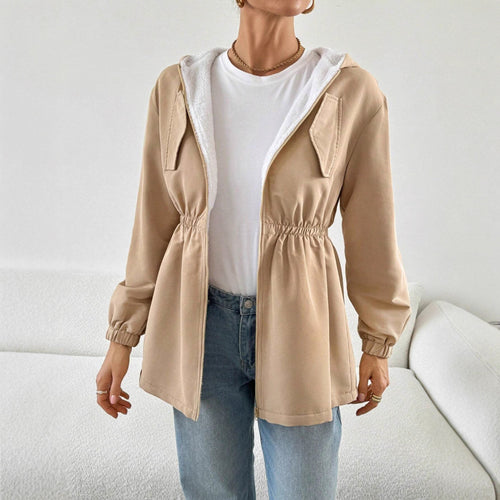 Damen Freizeitjacke mit verstellbarem Bund und Kapuze Heidi-Mode