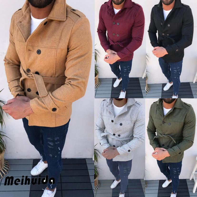 Herren Mantel mit doppelter Knopfreihe Heidi-Mode