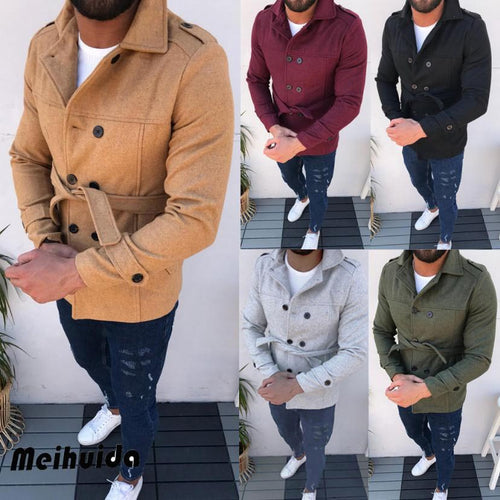 Herren Mantel mit doppelter Knopfreihe Heidi-Mode