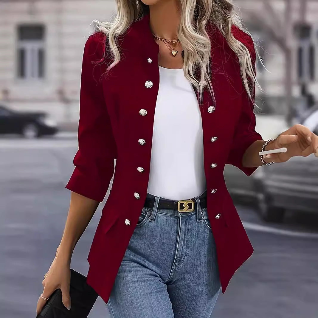 Damen Blazer mit stylishen Druckknöpfen und eleganter Passform Heidi-Mode